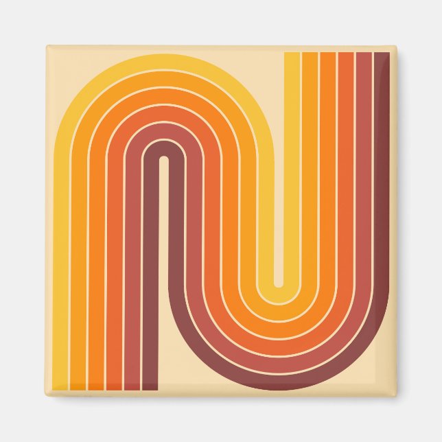 Retro Geometric Dubbla Arch Design Magnet (Framsidan)