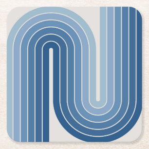 Retro Geometric Dubbla Arch Design Poster Underlägg Papper Kvadrat