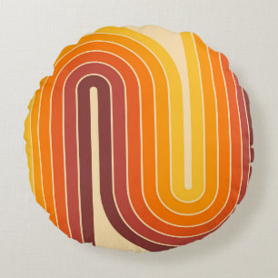 Retro Geometric Dubbla Arch Design Rund Kudde