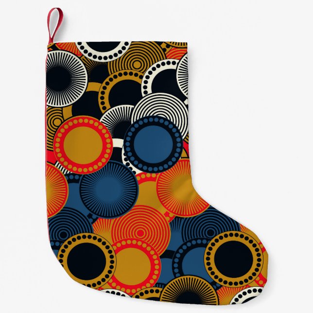 Retro Geometric: Golden Circles Harmony Liten Julstrumpa (Framsidan)