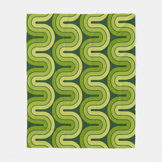 Retro Geometric Gradient Wave-design Fleecefilt (Framsidan)