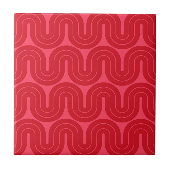 Retro Geometric Gradient Wave-design Kakelplatta (Framsidan)