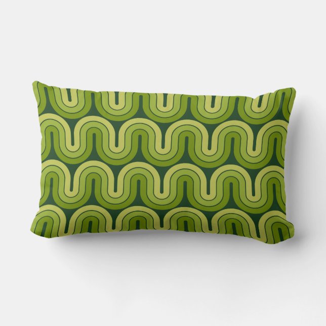 Retro Geometric Gradient Wave-design Lumbarkudde (Baksida)