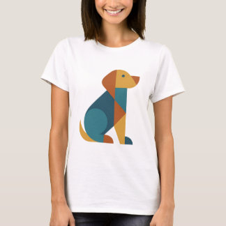 Retro Geometric Hund - Mid Century Pet Art T Shirt