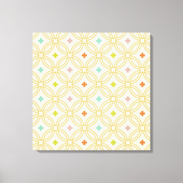 Retro Geometric Interlocking Circle Mönster Canvastryck (Framsida)