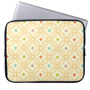 Retro Geometric Interlocking Circle Mönster Laptop Fodral