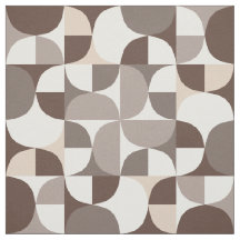 Retro Geometric Kurvor Mönster - Terra Brown