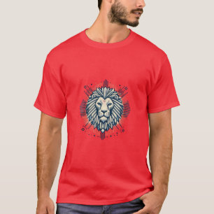 Retro Geometric Lejon T-Shirt-design T Shirt