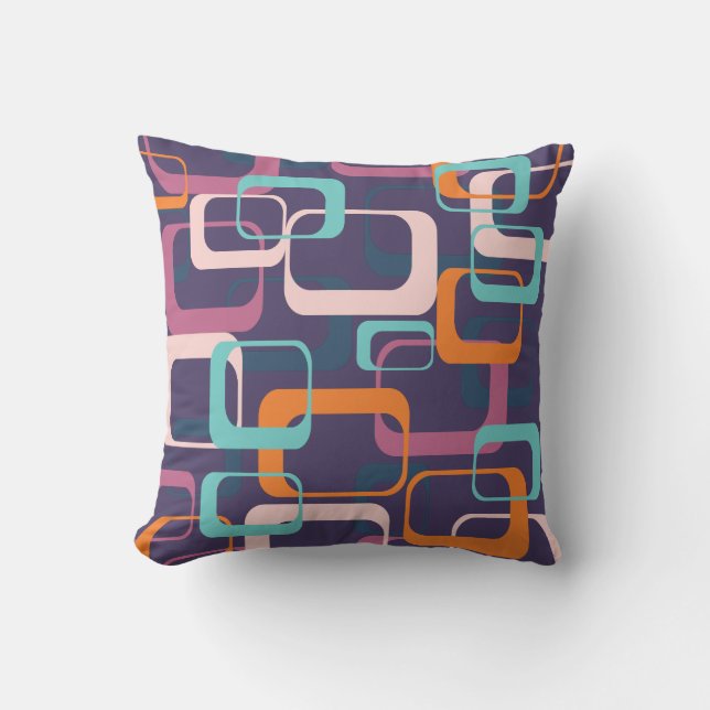 Retro Geometric Mid Century Shapes Art Lila Kudde (Framsida)