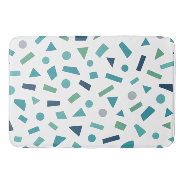 Retro Geometric Mönster - 80:s Memphis Stil Design Badrumsmatta (Framsidan)