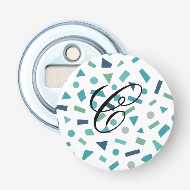 Retro Geometric Mönster - 80:s Memphis Stil Design Flasköppnare (Framsidan)