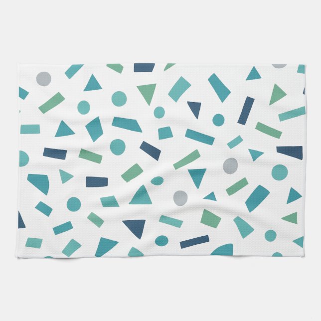 Retro Geometric Mönster - 80:s Memphis Stil Design Kökshandduk (Horisontell)