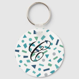 Retro Geometric Mönster - 80:s Memphis Stil Design Nyckelring