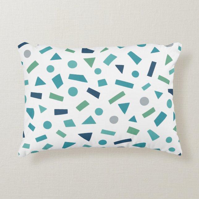 Retro Geometric Mönster - 80:s Memphis Stil Design Prydnadskudde (Framsidan)