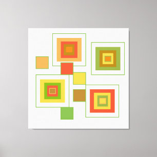 Retro Geometric Mönster Abstrakt Canvastryck