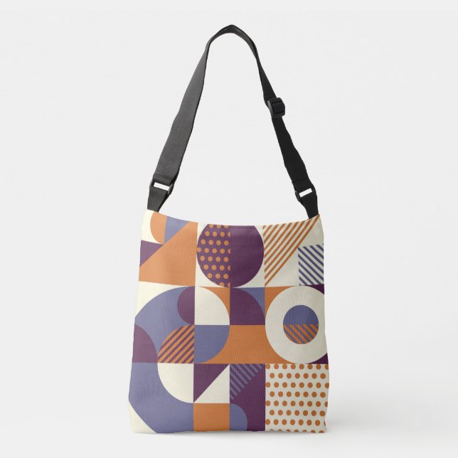 Retro Geometric Mönster Axelväska (Framsida)