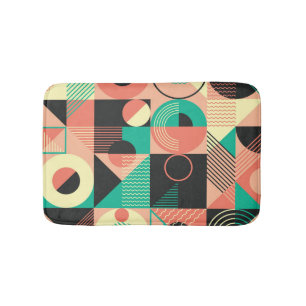 Retro Geometric Mönster Design Badrumsmatta