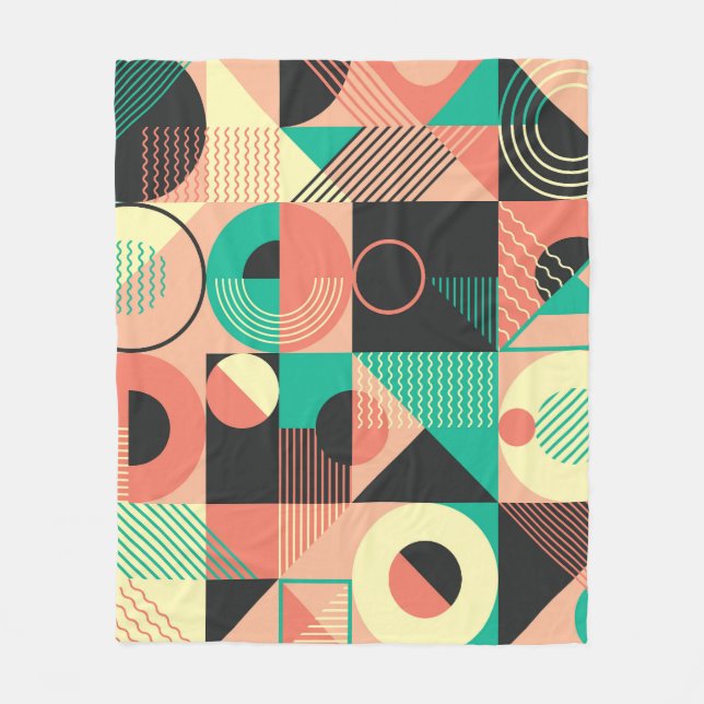 Retro Geometric Mönster Design Fleecefilt (Framsidan)