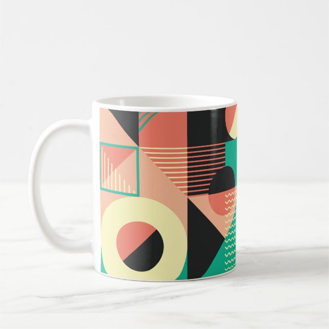 Retro Geometric Mönster Design Kaffemugg (Vänster)