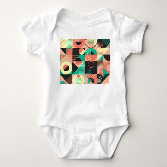 Retro Geometric Mönster Design T Shirt (Framsida)