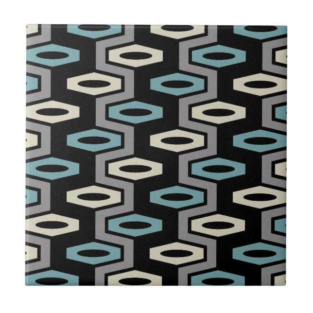 Retro Geometric Mönster Kakelplatta (Framsidan)