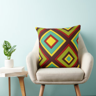 Retro geometric mönster kudde