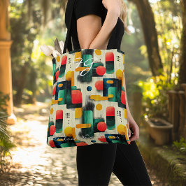 Retro Geometric Mönster med Ljusa färger Tygkasse