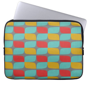 Retro Geometric Mönster på grått Laptop Fodral