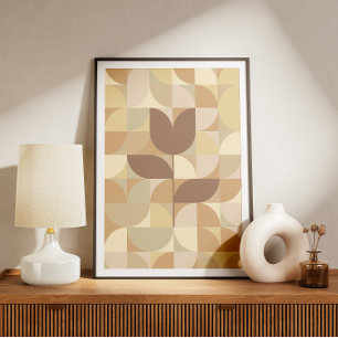 Retro geometric mönster poster