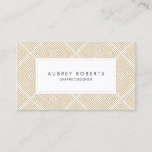 Retro Geometric Mönster Professionell Beige White Visitkort