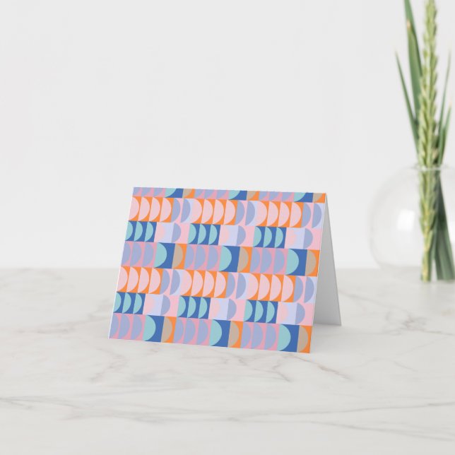 Retro Geometric Mönster Soft Pastel Stationery Anteckningskort (Framsida)