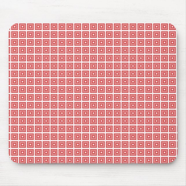 Retro Geometric Mousepad, Bright Red Musmatta (Framsidan)