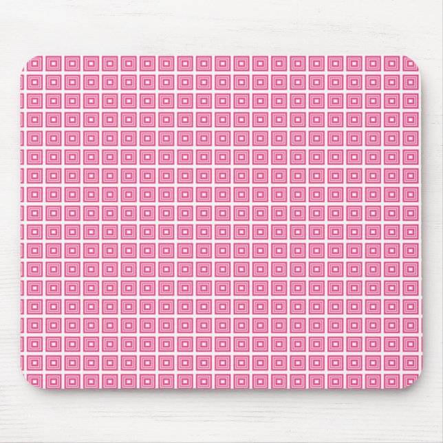 Retro Geometric Mousepad, Rosa Musmatta (Framsidan)