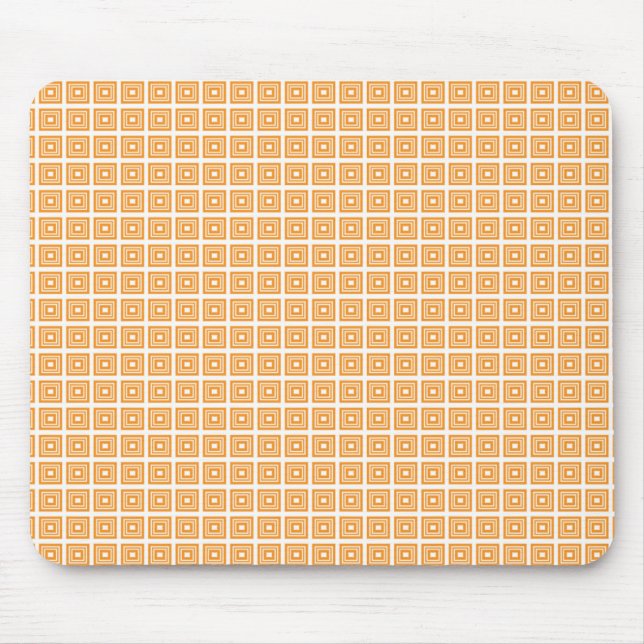 Retro Geometric Mousepad, Tangerine Musmatta (Framsidan)