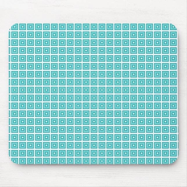 Retro Geometric Mousepad, turkos Musmatta (Framsidan)