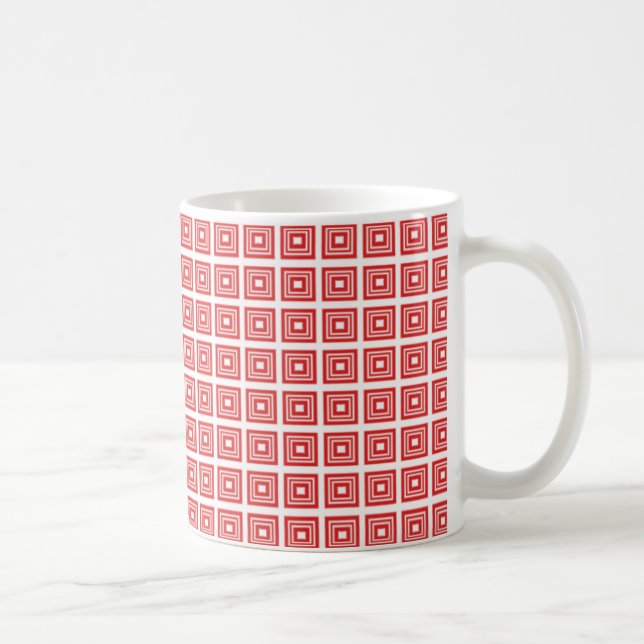 Retro Geometric Mugg, Red Kaffemugg (Höger)