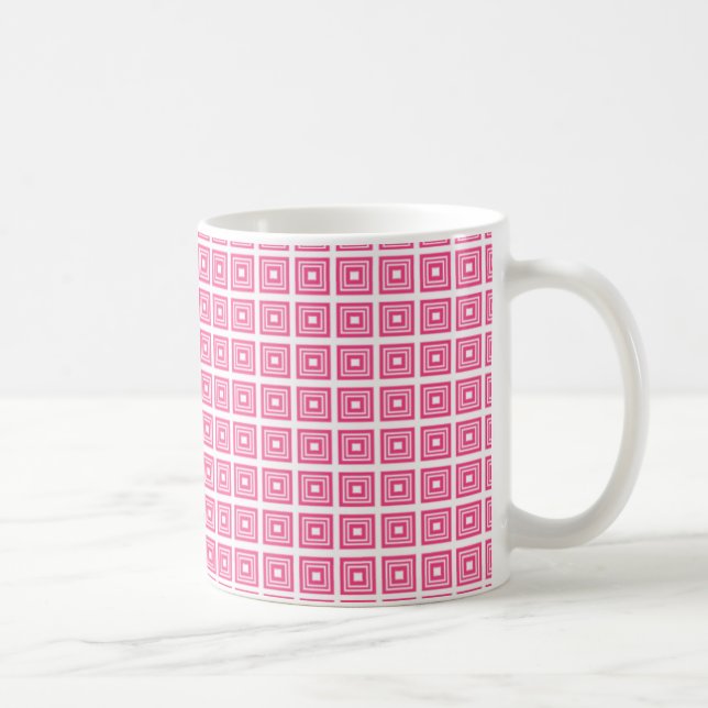 Retro Geometric Mugg, Rosa Kaffemugg (Höger)
