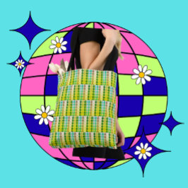 Retro Geometric Pattern Carryall Tygkasse