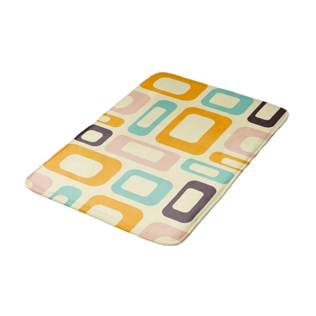 Retro geometric pattern in light beige background badrumsmatta (Vinklad)