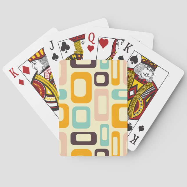 Retro geometric pattern in light beige background casinokort (Baksidan)