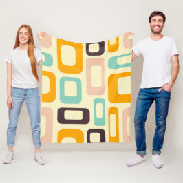 Retro geometric pattern in light beige background fleecefilt