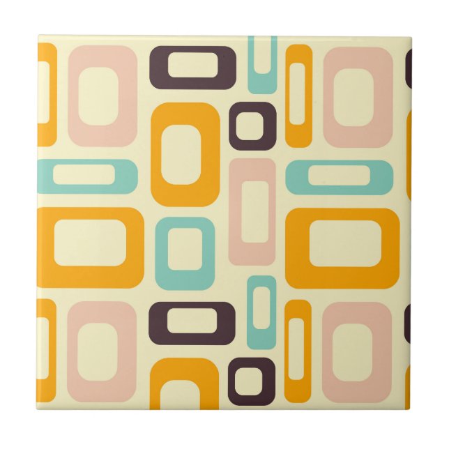 Retro geometric pattern in light beige background kakelplatta (Framsidan)