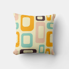 Retro geometric pattern in light beige background kudde