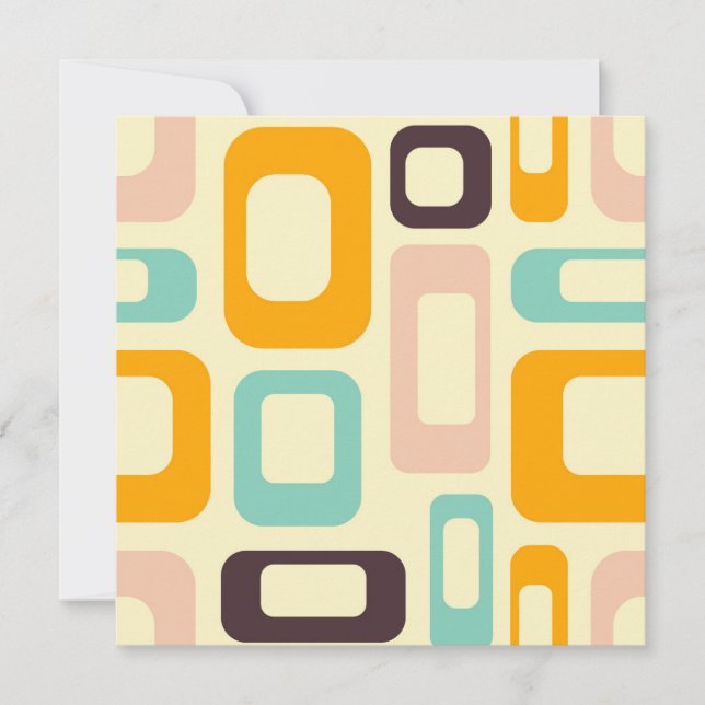 Retro geometric pattern in light beige background tack kort (Framsida)