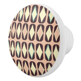 Retro geometric pattern with brown, yellow, blue knopp