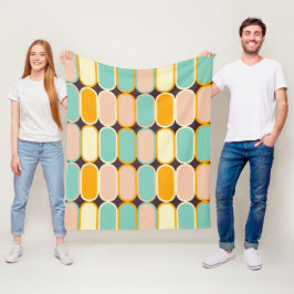 Retro geometric pattern with vertical ovals fleecefilt