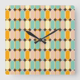 Retro geometric pattern with vertical ovals fyrkantig klocka