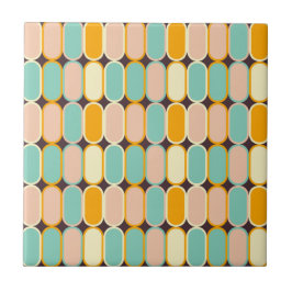 Retro geometric pattern with vertical ovals kakelplatta