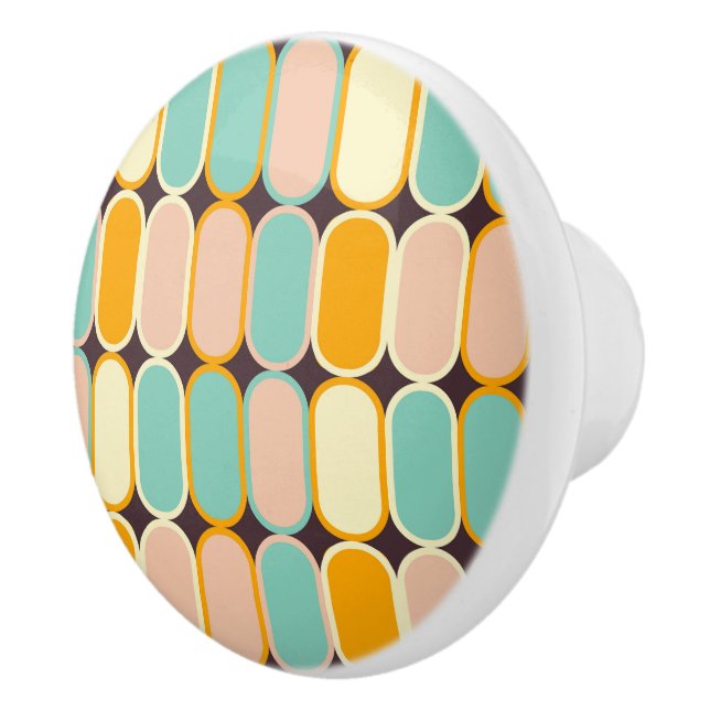 Retro geometric pattern with vertical ovals knopp (Höger)