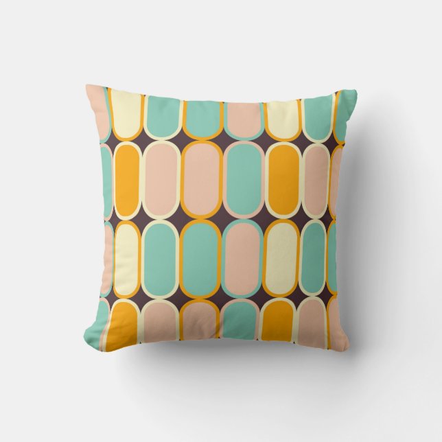 Retro geometric pattern with vertical ovals kudde (Framsida)